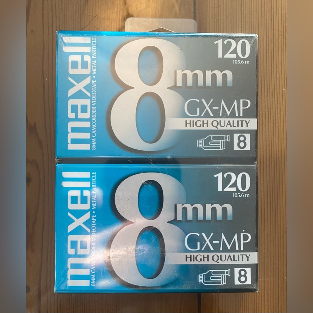 2pack Maxell 8mm camcorder tapes, new, sealed.